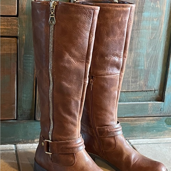 Steve Madden Shoes Steve Madden Brown Riding Boots Gold Trim